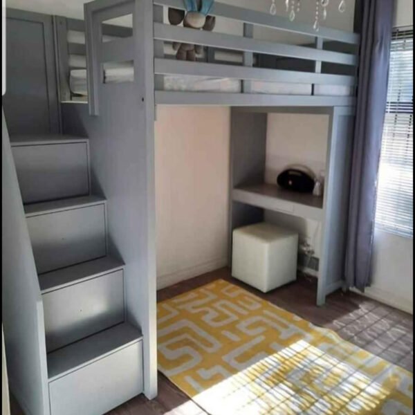 Loft Bed with staircase and desk
