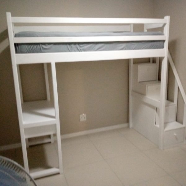 Loft bed with desk drawer