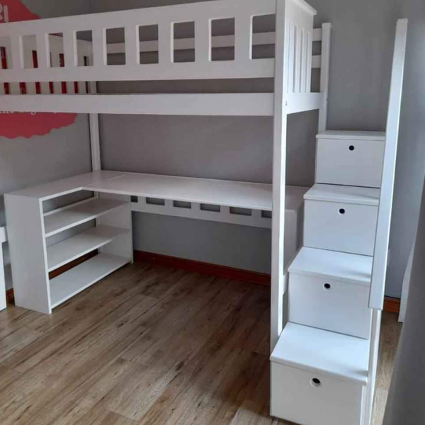 Loft beds with small shelve and table