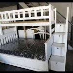 Tribunk bed with staircase and storage